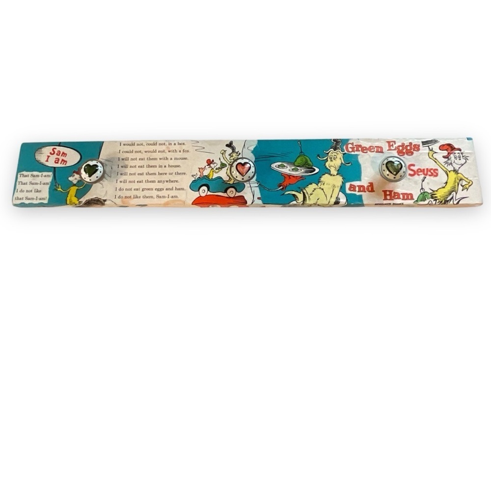 Handmade Dr. Suess Coat Hook Kids Room‎ Decor Wooden Paper Green Eggs And Ham